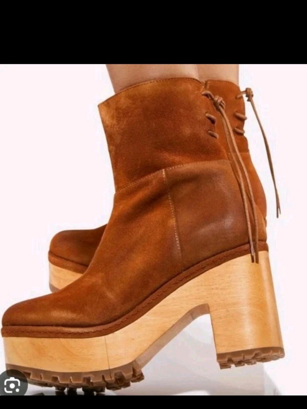 Free People Warm Cognac Kenna Platform Clogs Women's Size EU 36Us 6